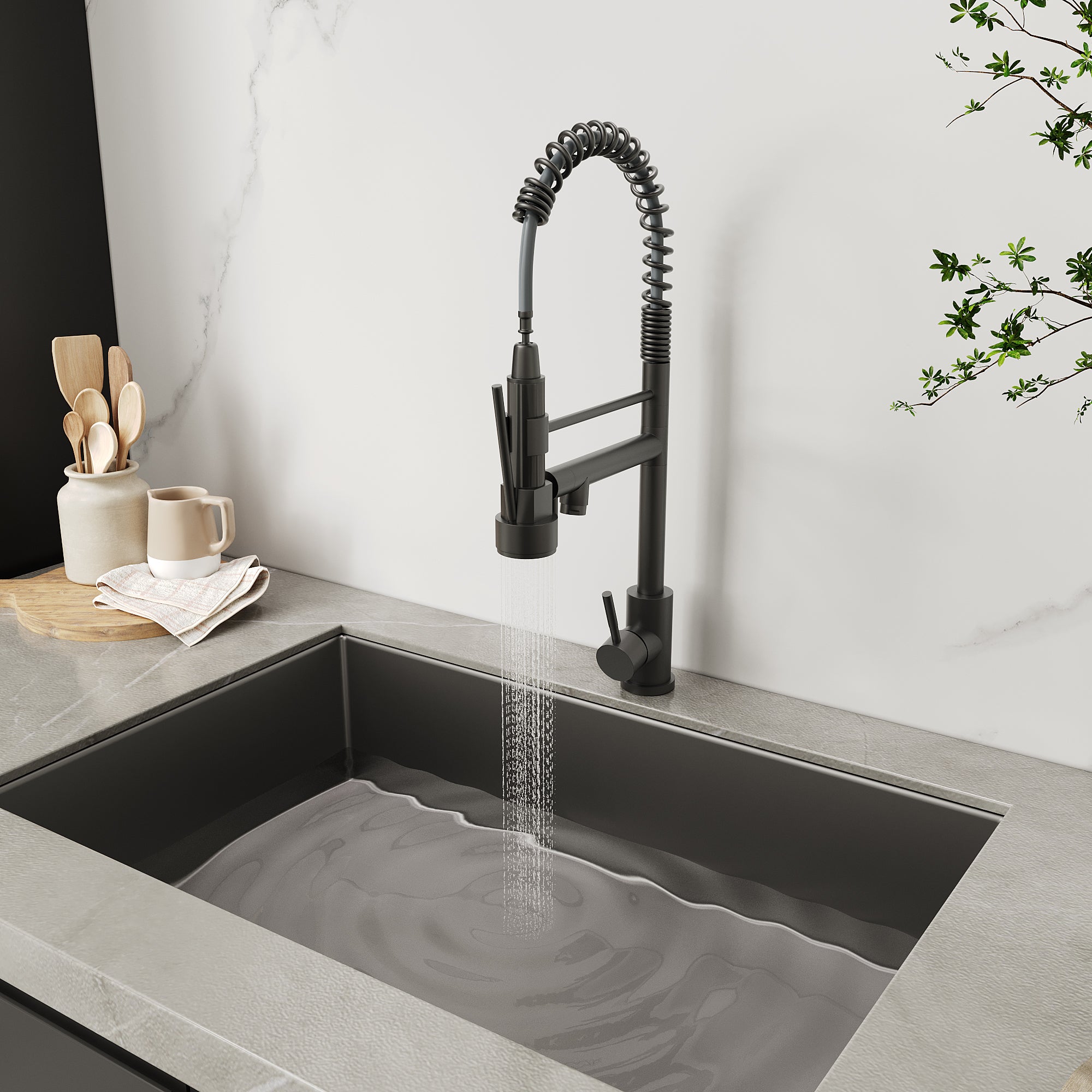 2-Way Spray Mode and Stream Mode Kitchen Faucet