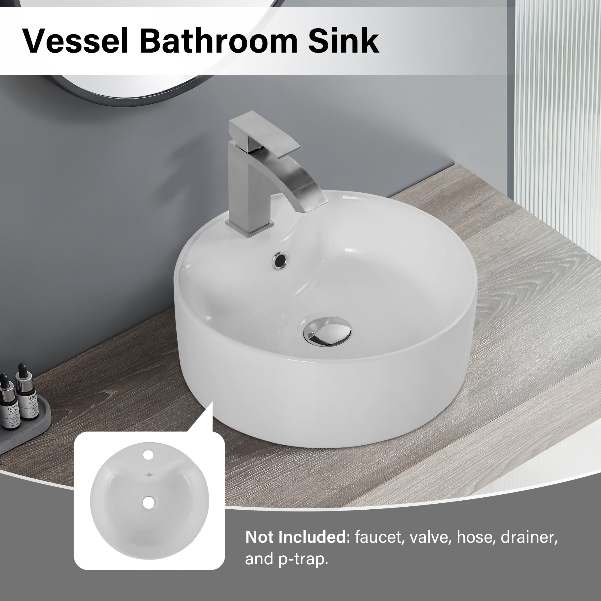 Bothwa Bathroom Countertop Ceramic Sink