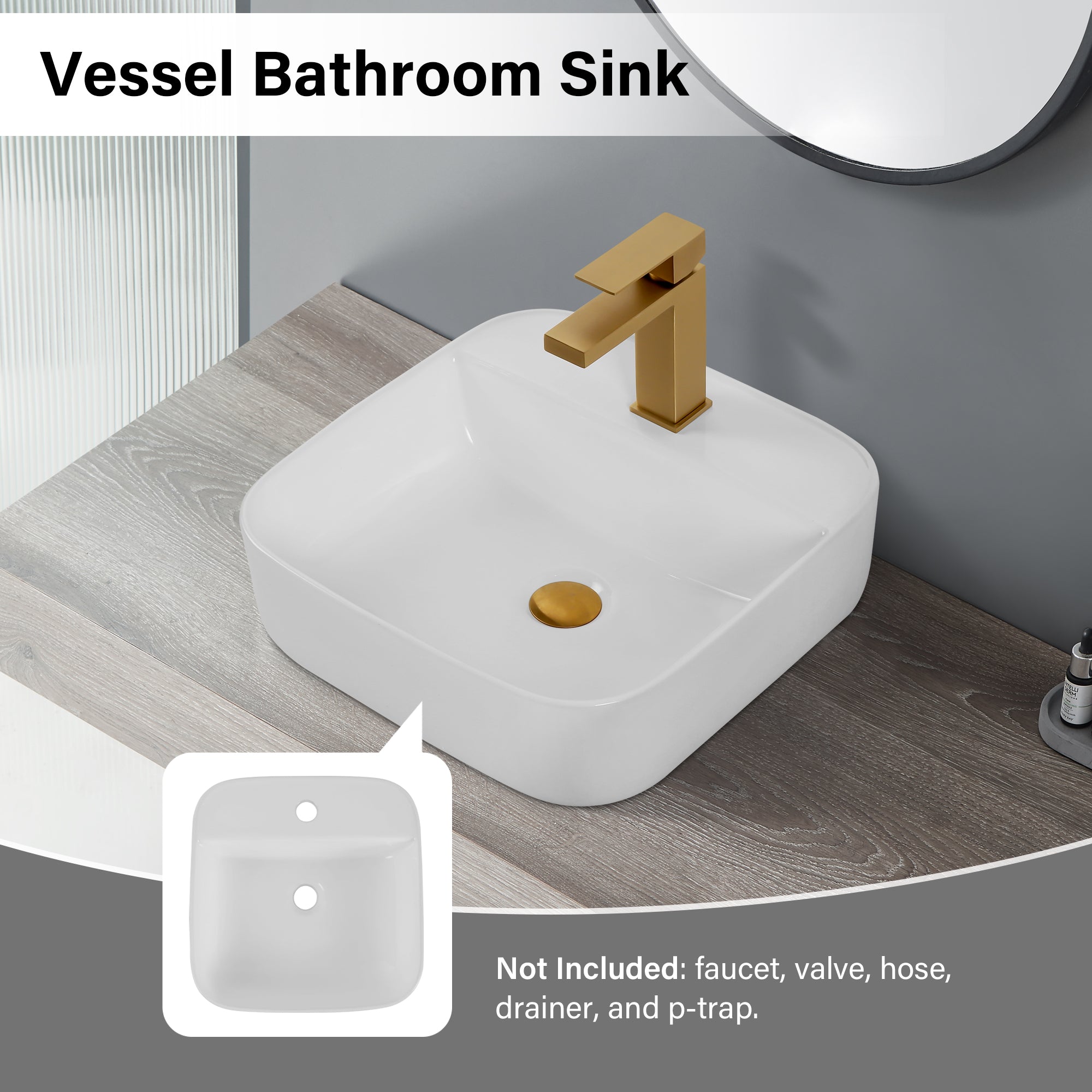 Bathroom Countertop Ceramic Sink White